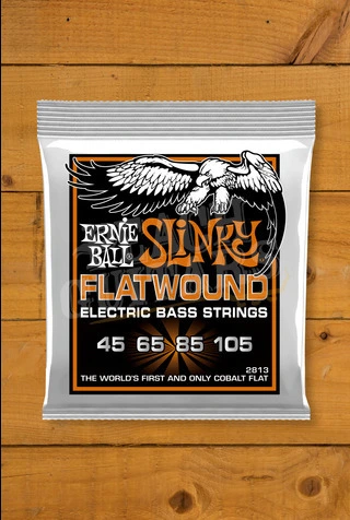 Ernie Ball Cobalt Flat Wound Hybrid Slinky Bass Strings - Long Scale 45-105