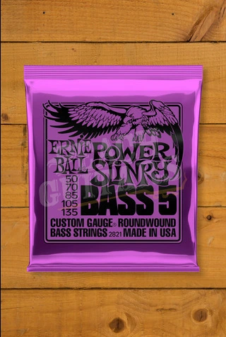 Ernie Ball Power Slinky Nickel Wound 5-String Bass Strings - Long Scale 50-135