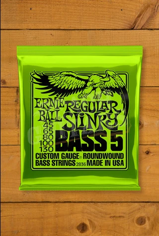 Ernie Ball Regular Slinky Nickel Wound 5-String Bass Strings - Long Scale 45-130
