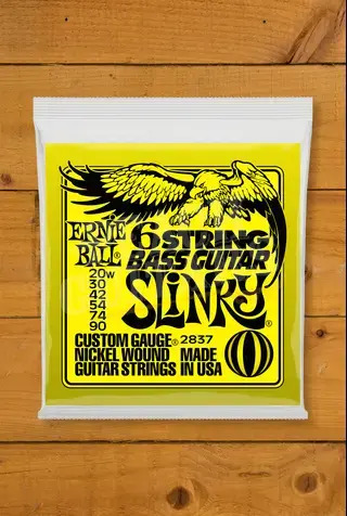 Ernie Ball Slinky Nickel Wound 6-String Bass Guitar Strings - 20-90