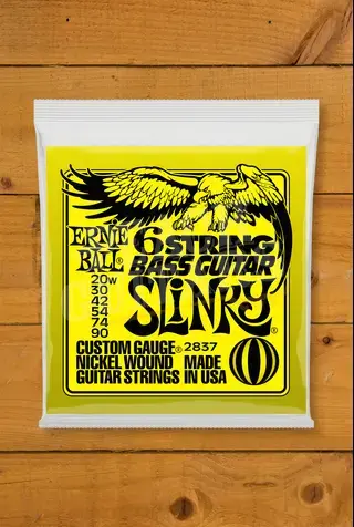 Ernie Ball Slinky Nickel Wound 6-String Bass Guitar Strings - 20w-90
