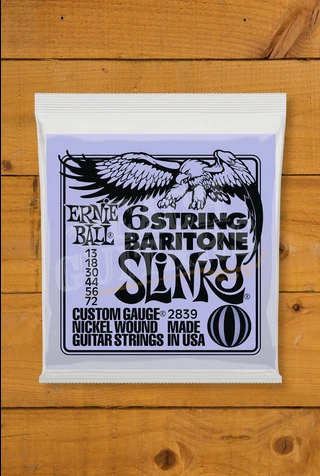 Ernie Ball Slinky Nickel Wound Baritone Electric Guitar Strings - 13-72