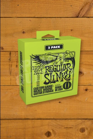 Ernie Ball Regular Slinky Nickel Wound Electric Guitar Strings - 10-46 - 3-Pack