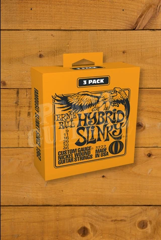 Ernie Ball Hybrid Slinky Nickel Wound Electric Guitar Strings - 9-46 - 3-Pack