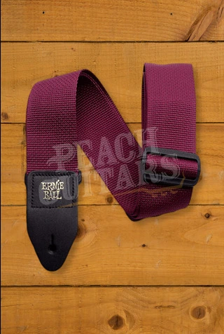 thumbnail image 2 of Ernie Ball Indigo Orchid Jacquard Guitar Strap – Blue Nylon With Leather Ends 2 of 2