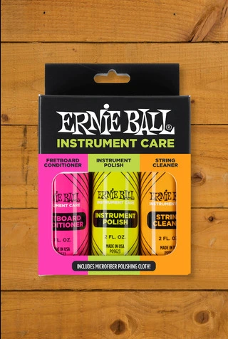 Ernie Ball Instrument Care 3-Pack w/Microfibre Polish Cloth