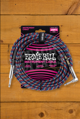 Ernie Ball Accessories | Instrument Cable - Braided Black/Red/Blue/White 25ft