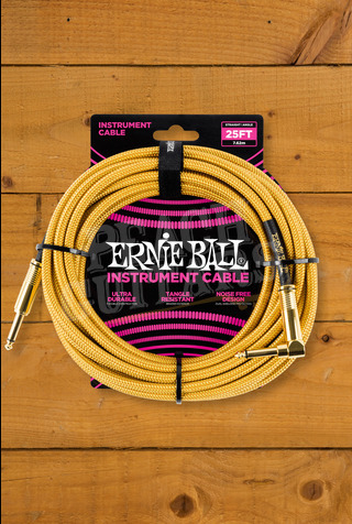 Ernie Ball Accessories | Instrument Cable - Braided Gold 25ft