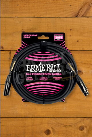 Ernie Ball 6m PVC XLR Microphone Cable - Black