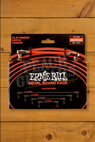 Ernie Ball Accessories | Flat Ribbon Patch Cable - Red Multi-Pack