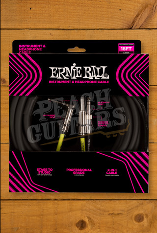 Ernie Ball Accessories | Instrument & Headphone Cable - Black 18ft