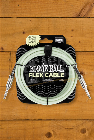 Ernie Ball Flex Instrument Cable | 1/4" - 1/4" - 10' - Glow In The Dark