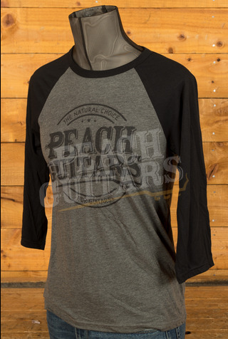 Peach Guitars 3/4 Baseball Shirt - Deep Heather/Black
