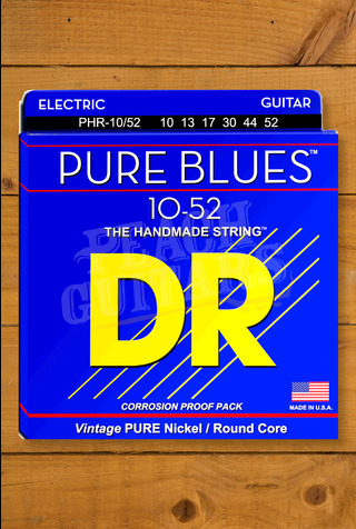 DR PURE BLUES - Pure Nickel Electric Guitar Strings | Medium to Heavy 10-52