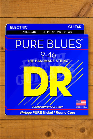 DR PURE BLUES - Pure Nickel Electric Guitar Strings | Light to Medium 9-46