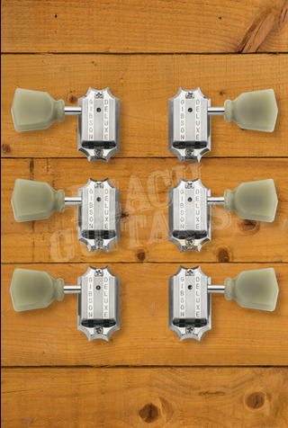 Gibson Deluxe Green Key Tuner Set (vintage nickel)