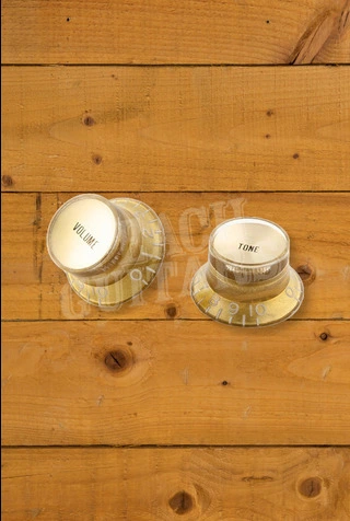 Gibson Top Hat Knobs - 4-Pack - Gold w/Gold Inserts