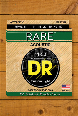 DR RARE - Phosphor Bronze Acoustic Guitar Strings | Custom Light 11-50