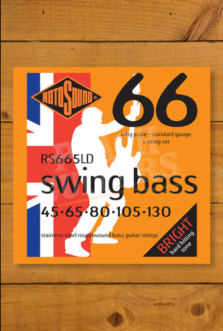 Rotosound RS665LD | Swing Bass 66 - Stainless Steel - Long Scale - 5-String - 45-130