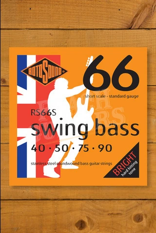 Rotosound Swing Bass 66 Stainless Steel 4-String Bass Strings - Short Scale 40-90