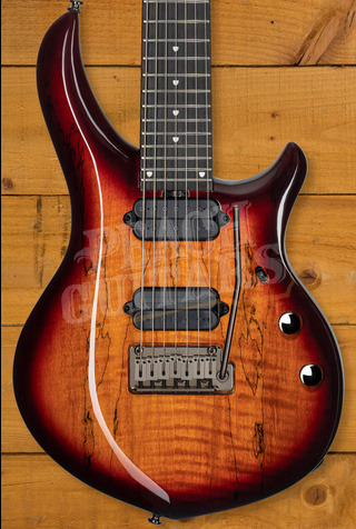 Sterling John Petrucci MAJ270XSM Majesty 7 DiMarzio - Spalted Blood Orange Burst