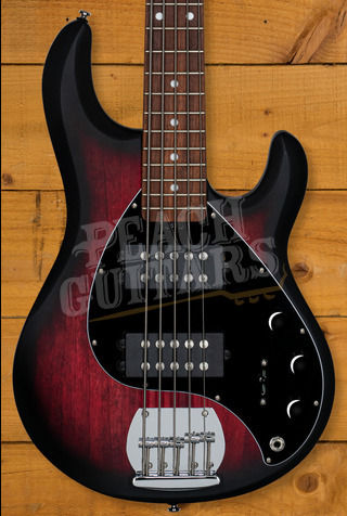 Sterling RAY5HH SUB Series StingRay 5 HH Bass - Ruby Red Burst Satin