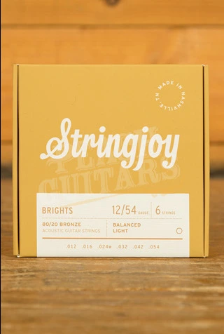 Stringjoy Brights 80/20 Bronze Acoustic Guitar Strings - Light 12-54