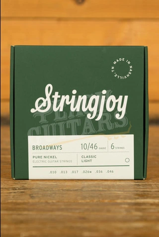 Stringjoy Broadways Pure Nickel Electric Guitar Strings - Classic Light 10-46