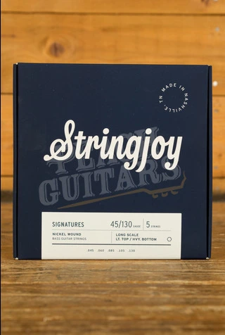 Stringjoy Bass Nickel Wound 5-String Bass Strings - Light Top/Heavy Bottom Long Scale 45-130