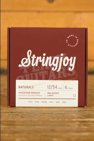 Stringjoy Naturals Phosphor Bronze Acoustic Guitar Strings - Light 12-54