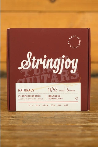 Stringjoy Naturals Phosphor Bronze Acoustic Guitar Strings - Super Light 11-52