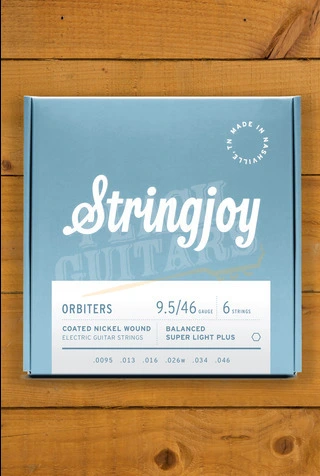 Stringjoy Orbiters Coated Nickel Electric Guitar Strings - Balanced Super Light Plus 9.5-46