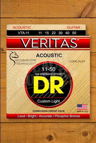 DR VERITAS - Coated Core Technology Acoustic Guitar Strings | Custom Light 11-50