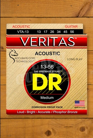 DR Veritas Coated Core Phosphor Bronze Acoustic Guitar Strings - 13-56