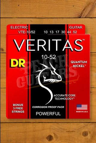DR Veritas Coated Core Quantum Nickel Electric Guitar Strings - 10-52