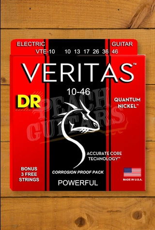DR Veritas Coated Core Quantum Nickel Electric Guitar Strings - 10-46