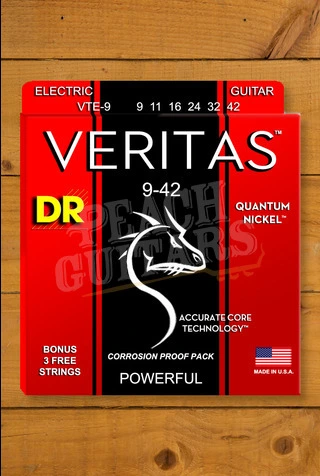 DR Veritas Coated Core Quantum Nickel Electric Guitar Strings - 9-42