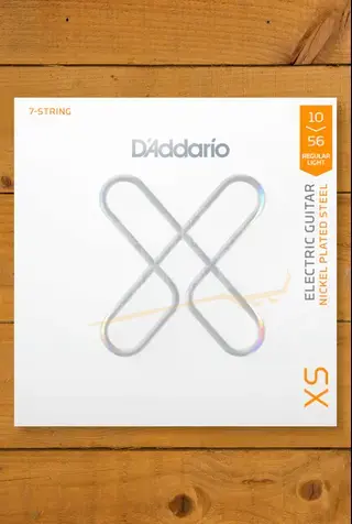 D'Addario XSE1056 XS Nickel Coated 7-String Electric Guitar Strings - 10-56