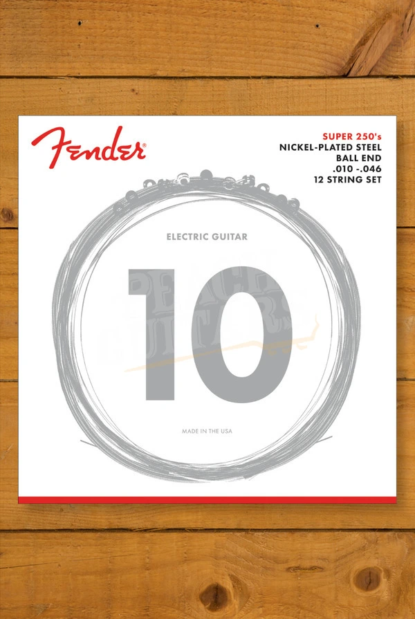 Fender Super 250 Nickel Plated Steel 12-String Electric Guitar Strings - Ball End - Gauges .010-.046