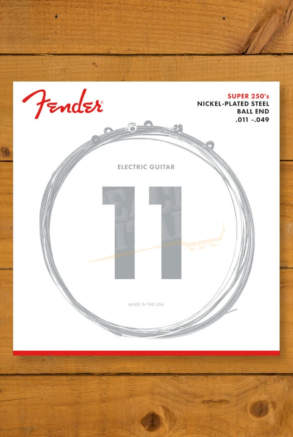 Fender Super 250M Nickel Plated Steel Electric Guitar Strings - Ball End - Gauges .011-.049