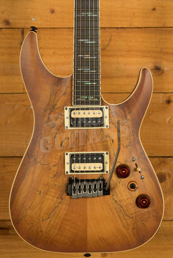 Schecter C-1 Exotic Spalted Maple - Satin Natural Vintage Burst