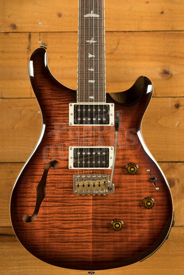 PRS SE Custom | Custom 24 Semi-Hollow Piezo - Orange Tiger Smokeburst
