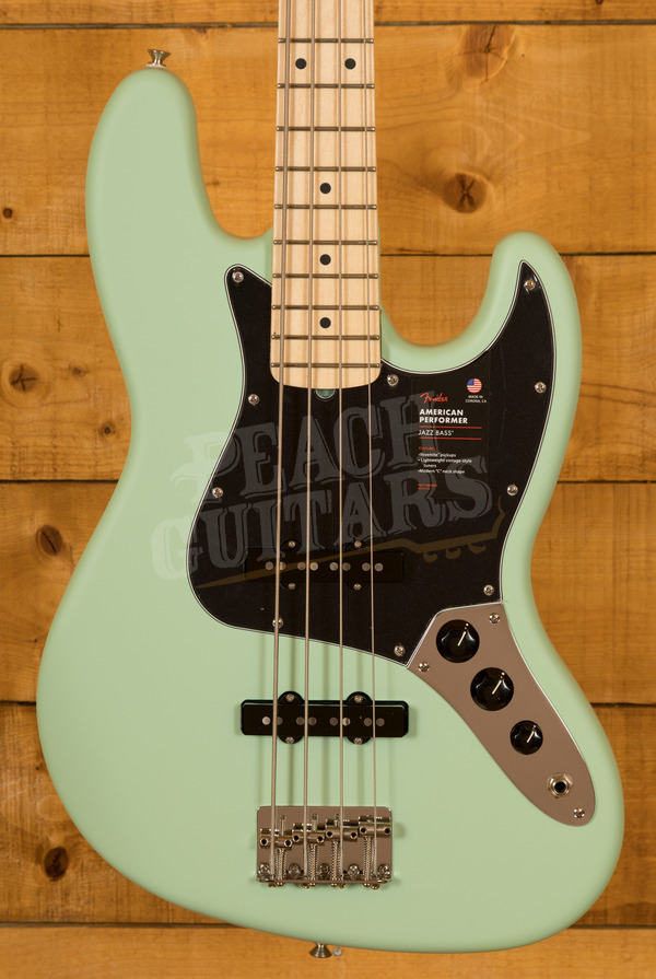Fender American Performer Jazz Bass | Maple - Satin Surf Green