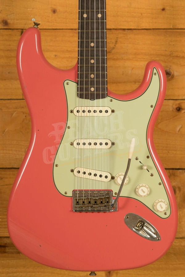 Fender Custom Shop 61 Strat Journeyman Relic - Faded Fiesta Red