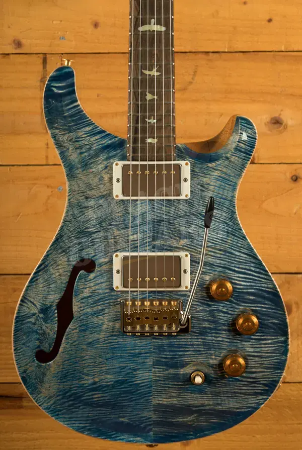 PRS Wood Library DGT Semi-Hollow Faded Blue Jean w/Stained Flame Maple Neck