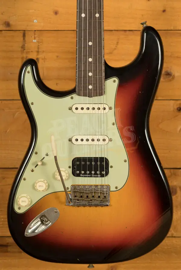 Fender Custom Shop 60 HSS Strat Left-Handed - Journeyman Relic 3-Tone Sunburst