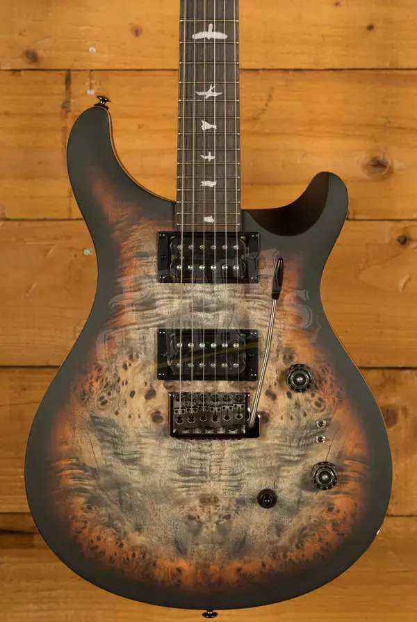 PRS SE Custom 24-08 Poplar Burl Limited Edition - Charcoal Cherry
