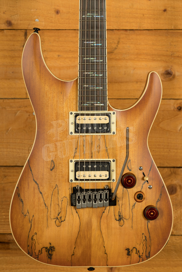 Schecter C-1 Exotic Spalted Maple - Satin Natural Vintage Burst