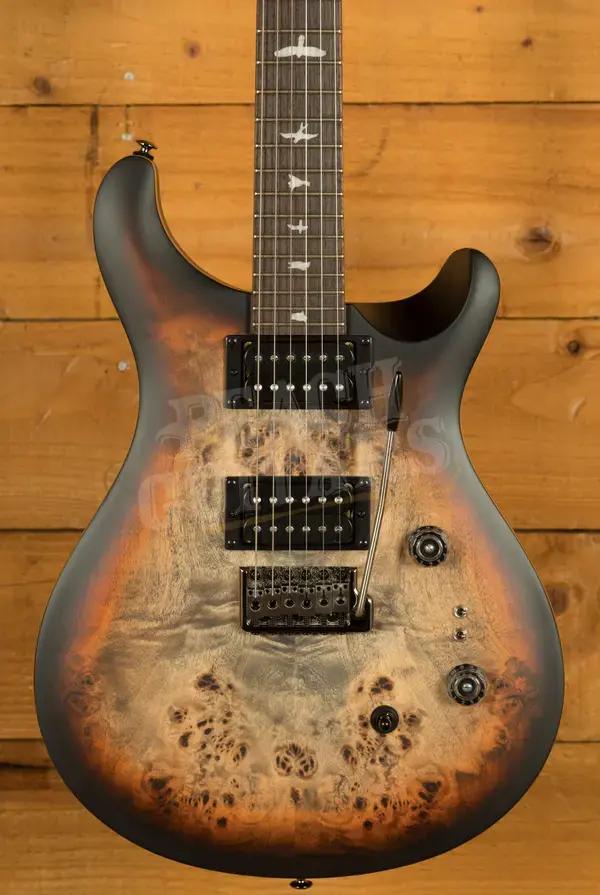 PRS SE Custom 24-08 Poplar Burl Limited Edition - Charcoal Cherry
