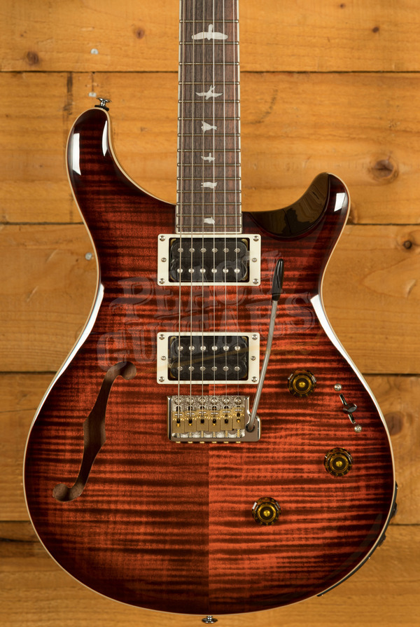 PRS SE Custom | Custom 24 Semi-Hollow Piezo - Orange Tiger Smokeburst